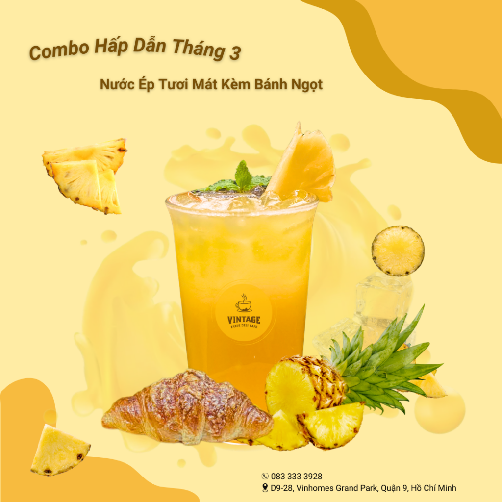 combo nước ép và bánh ngọt